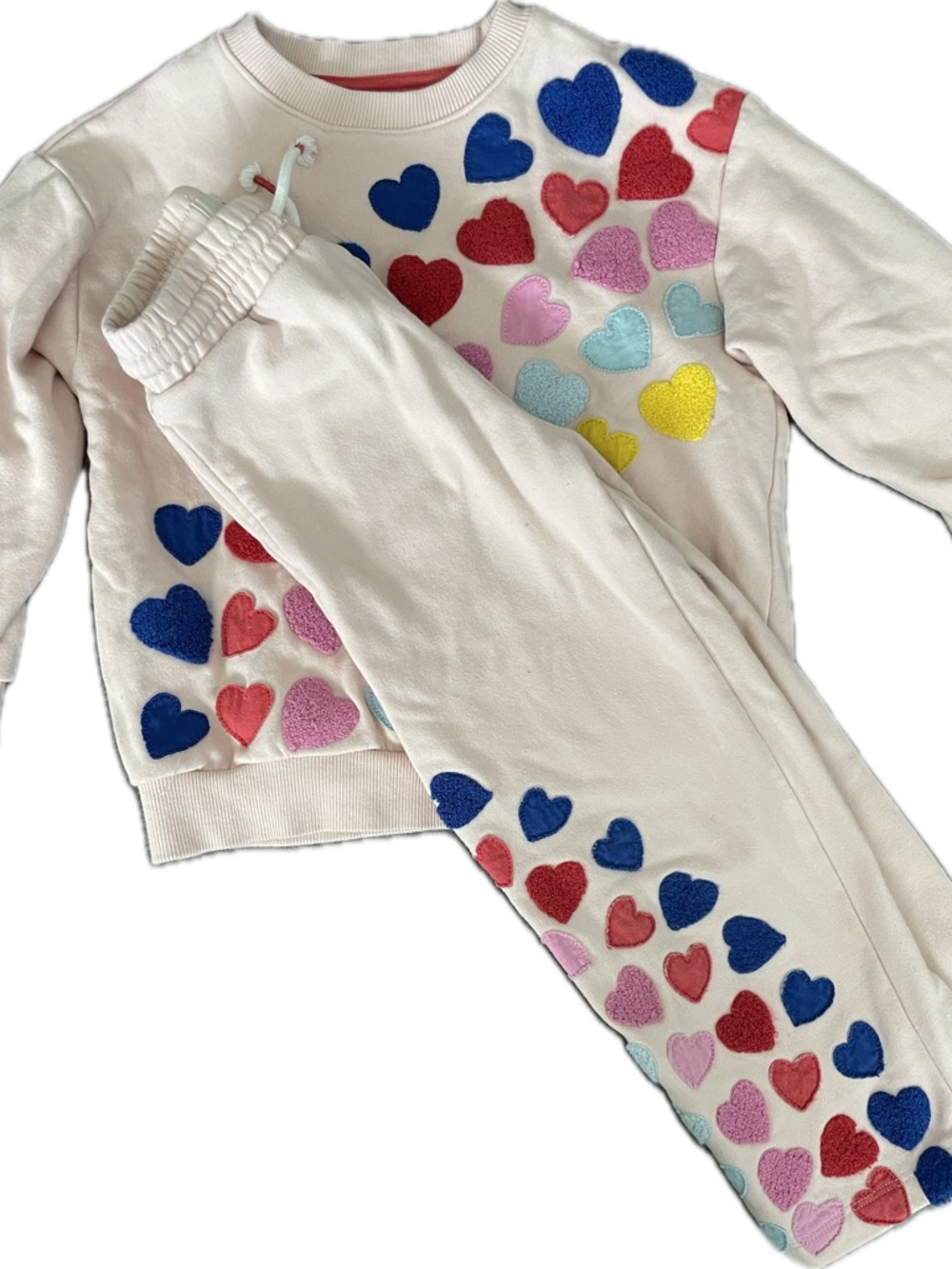 Mini Boden light pink matching sweatsuit